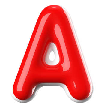 3D Font Letter A uppercase png