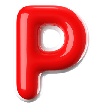 3D Font Letter P uppercase png