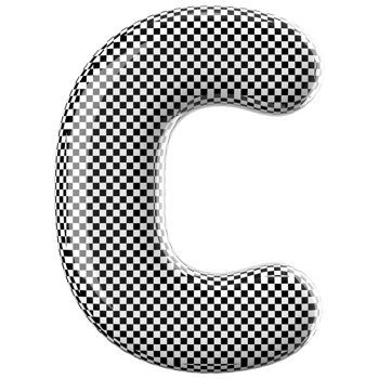 3D Font Letter C uppercase png