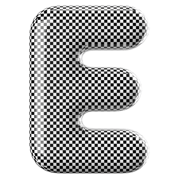 3D Font Letter E uppercase png