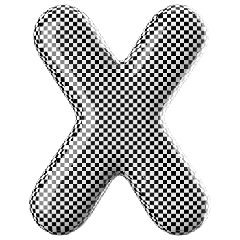 3D Font Letter X uppercase png