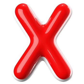 3D Font Letter X uppercase png