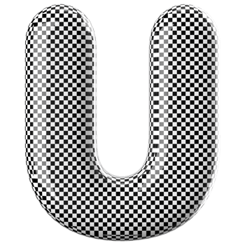 3D Font Letter U uppercase png