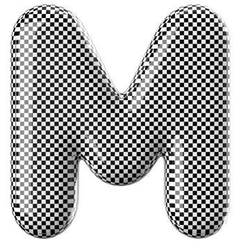 3D Font Letter M uppercase png