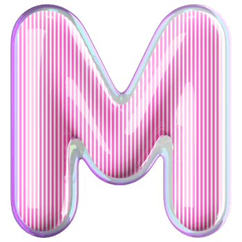 3D Font Letter M uppercase png