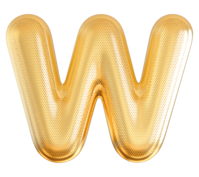 3D Font Letter W uppercase png