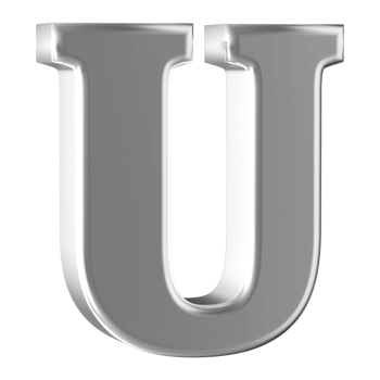 3D Font Letter U uppercase png