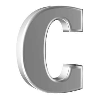 3D Font Letter C uppercase png