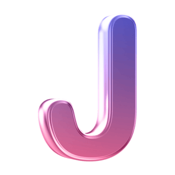 3D Font Letter J uppercase png