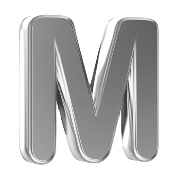 3D Font Letter M uppercase png