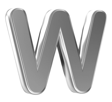 3D Font Letter W uppercase png