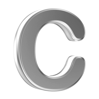 3D Font Letter C uppercase png