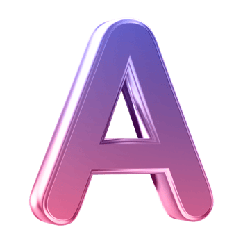3D Font Letter A uppercase png