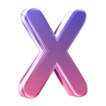 3D Font Letter X uppercase png