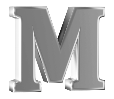 3D Font Letter M uppercase png