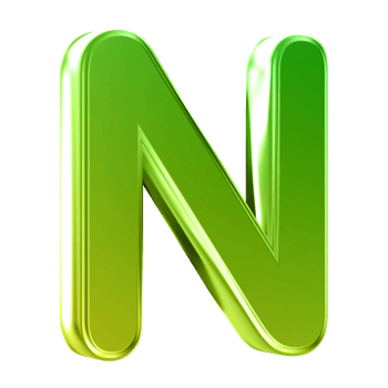 3D Font Letter N uppercase png