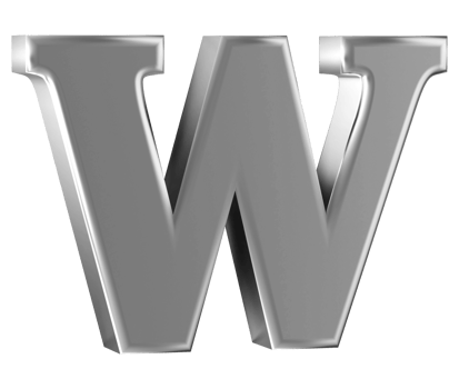 3D Font Letter W uppercase png