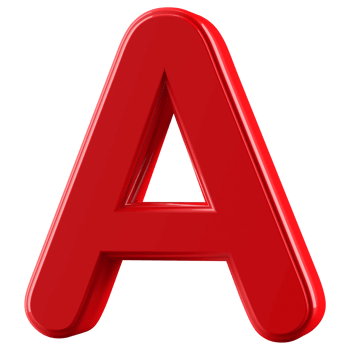 3D Font Letter A uppercase png