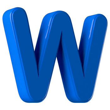 3D Font Letter W uppercase png