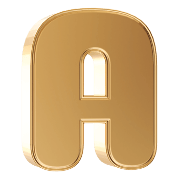3D Font Letter A uppercase png