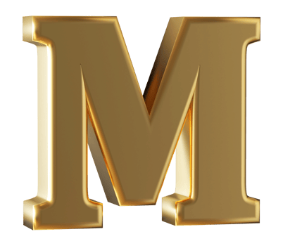 3D Font Letter M uppercase png