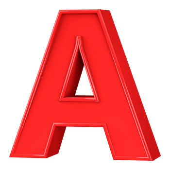 3D Font Letter A uppercase png