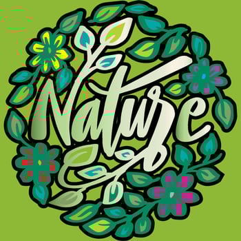 Nature. Handwritten quote. vector