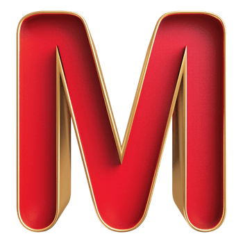 3D Font Letter M uppercase png