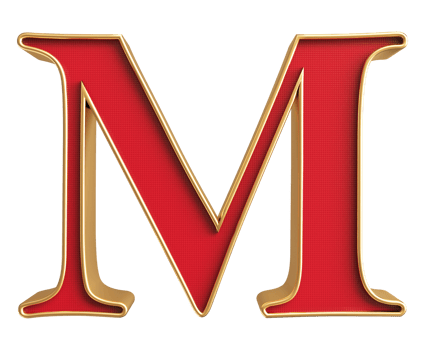 3D Font Letter M uppercase png