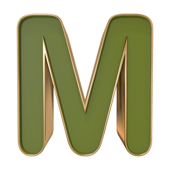 3D Font Letter M uppercase png