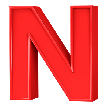 3D Font Letter N uppercase png