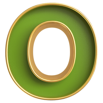 3D Font Letter O uppercase png