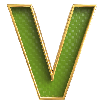 3D Font Letter V uppercase png