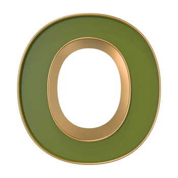 3D Font Letter O uppercase png