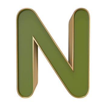 3D Font Letter N uppercase png