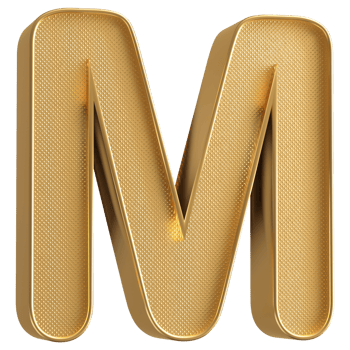 3D Font Letter M uppercase png