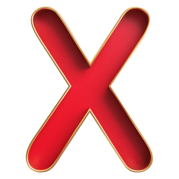 3D Font Letter X uppercase png