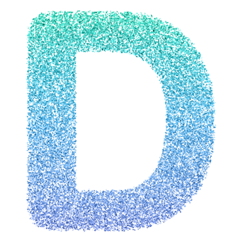 3D Font Letter D uppercase png