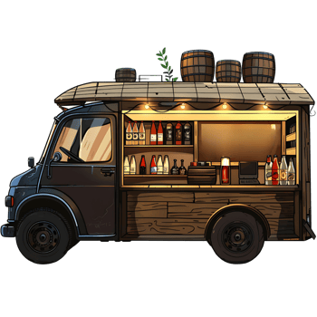 Pickup truck selling beer, watercolor, vintage style, beer , clip art, pastel colors png