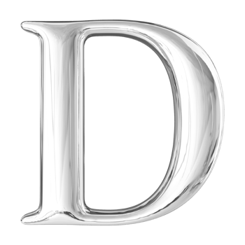 3D Font Letter D uppercase png
