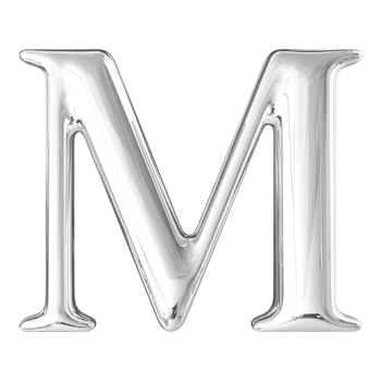 3D Font Letter M uppercase png