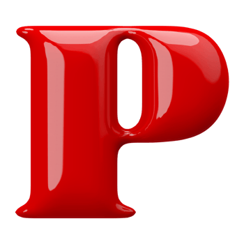 3D Font Letter P uppercase png