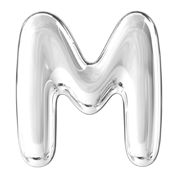 3D Font Letter M uppercase png