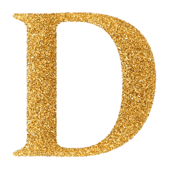 3D Font Letter D uppercase png