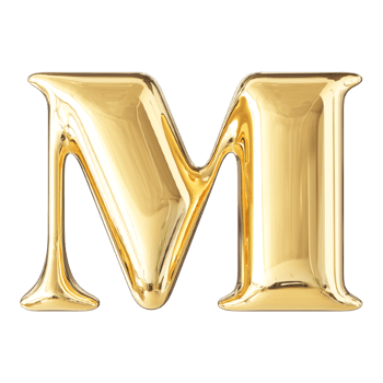 3D Font Letter M uppercase png