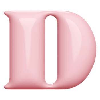 3D Font Letter D uppercase png