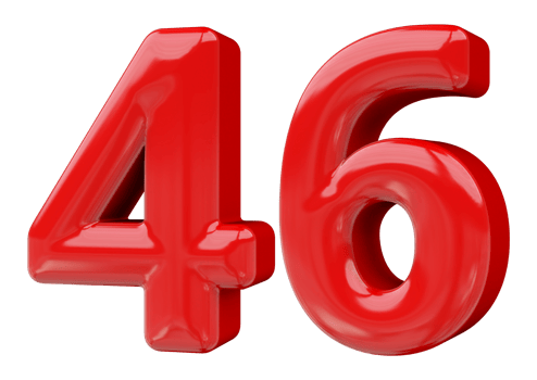 Red 3D Number 46 png