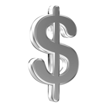 Silver 3D Dollar Symbol png
