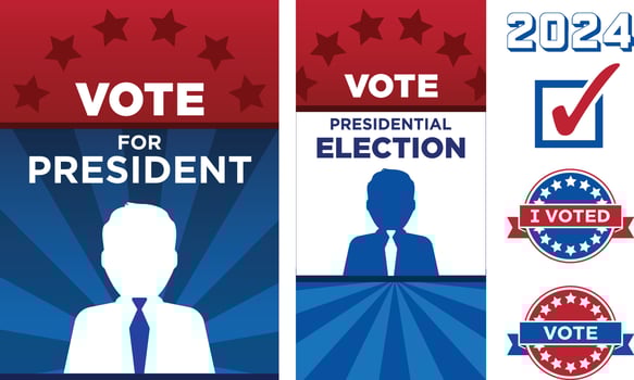 Political Vote Poster and Flyer with Icons vector