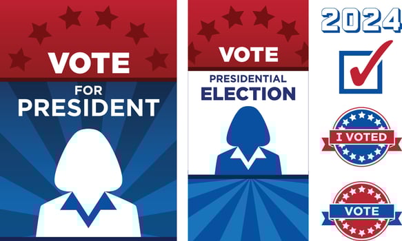 Political vote poster and flyer with icon vector